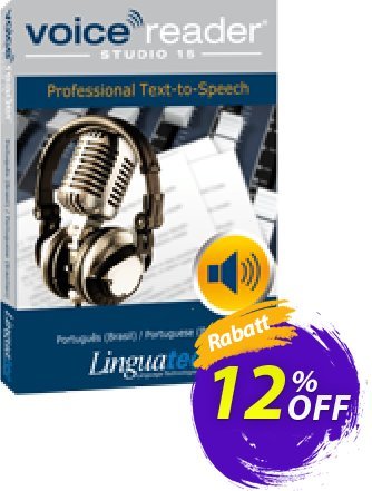 Voice Reader Studio 15 PTB / Português (Brasil)/Portuguese (Brazilian) discount coupon Coupon code Voice Reader Studio 15 PTB / Português (Brasil)/Portuguese (Brazilian) - Voice Reader Studio 15 PTB / Português (Brasil)/Portuguese (Brazilian) offer from Linguatec