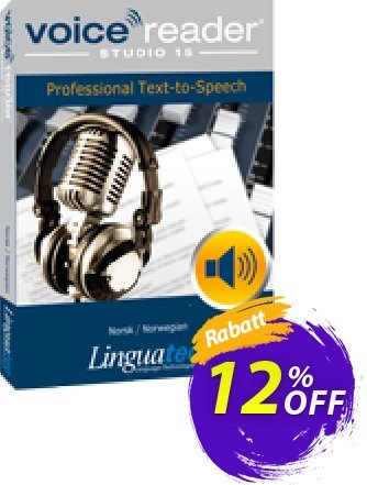 Voice Reader Studio 15 NON / Norsk/Norwegian Gutschein Coupon code Voice Reader Studio 15 NON / Norsk/Norwegian Aktion: Voice Reader Studio 15 NON / Norsk/Norwegian offer from Linguatec