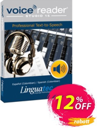 Voice Reader Studio 15 SPC / Español (Colombian)/Spanish (Colombian) discount coupon Coupon code Voice Reader Studio 15 SPC / Español (Colombian)/Spanish (Colombian) - Voice Reader Studio 15 SPC / Español (Colombian)/Spanish (Colombian) offer from Linguatec