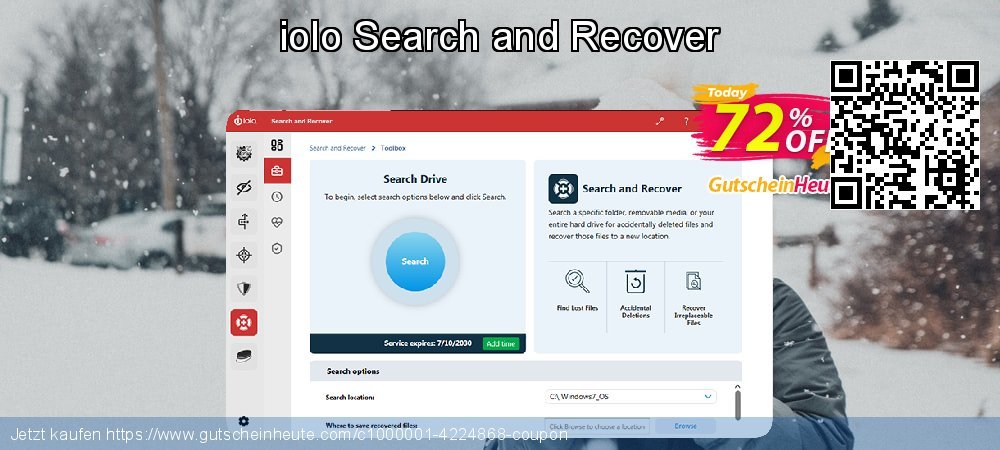 iolo Search and Recover super Sale Aktionen Bildschirmfoto