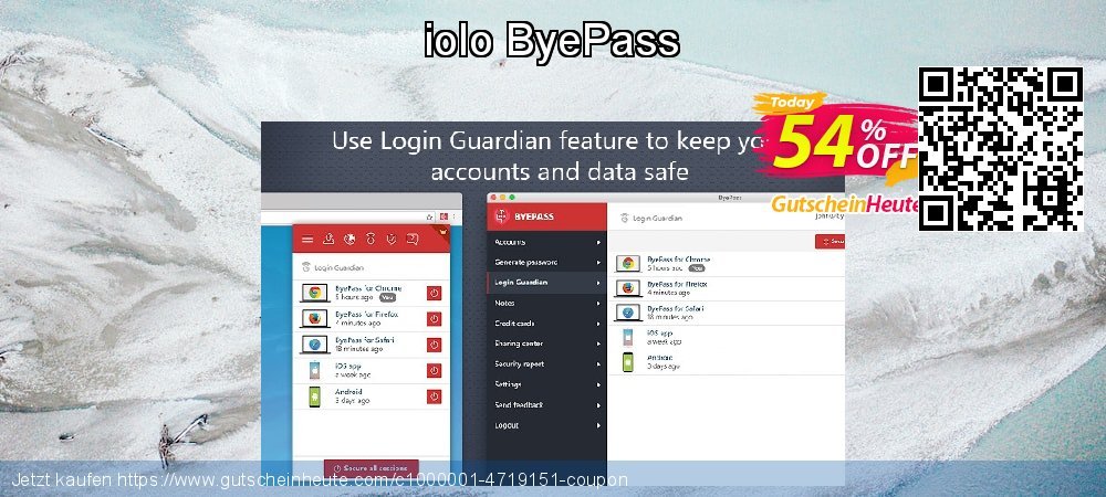 iolo ByePass exklusiv Ermäßigung Bildschirmfoto