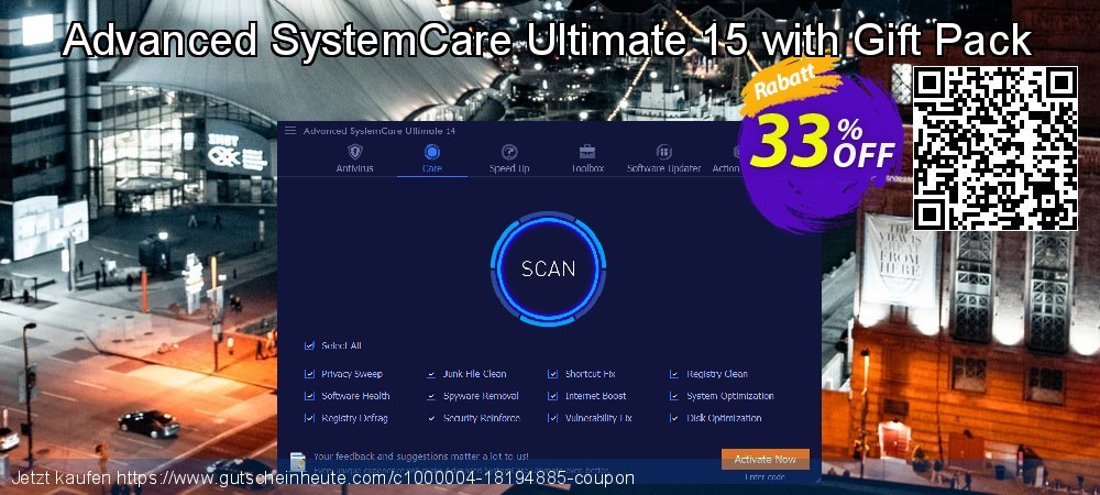 Advanced SystemCare Ultimate 15 with Gift Pack aufregende Sale Aktionen Bildschirmfoto