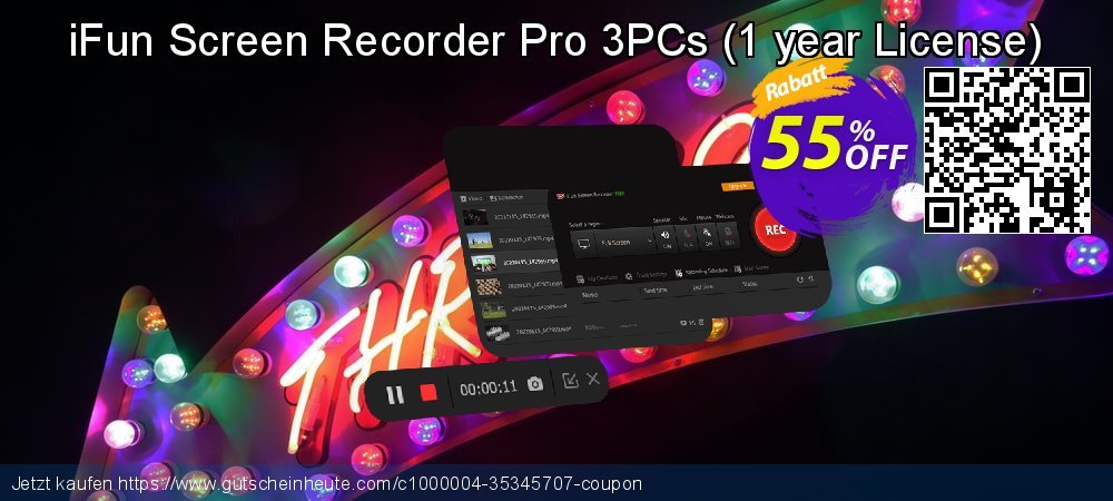 iFun Screen Recorder Pro 3PCs - 1 year License  erstaunlich Förderung Bildschirmfoto