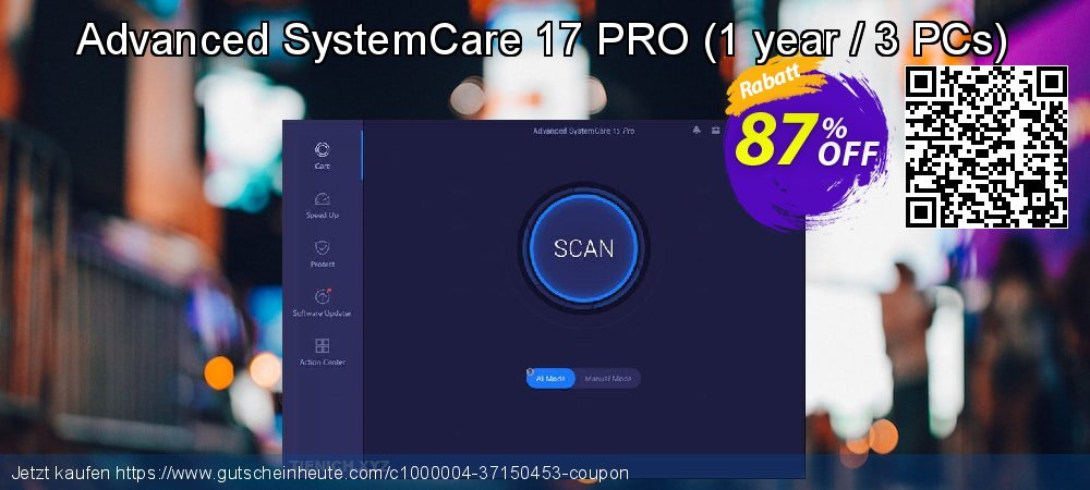 Advanced SystemCare 17 PRO - 1 year / 3 PCs  umwerfenden Diskont Bildschirmfoto