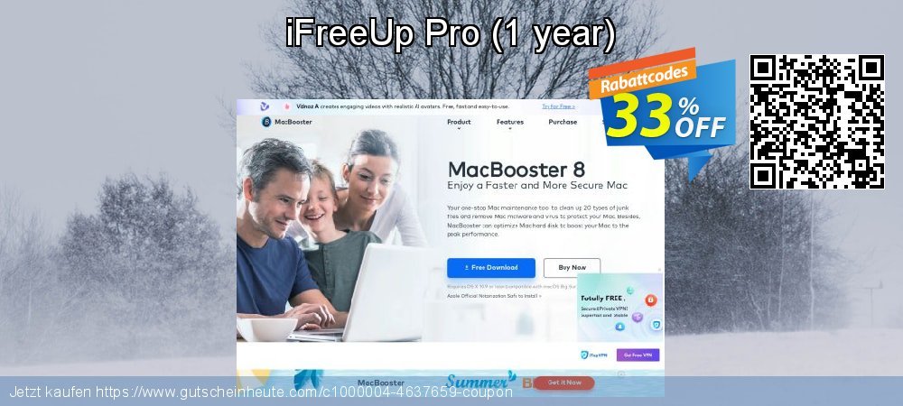 iFreeUp Pro - 1 year  Sonderangebote Außendienst-Promotions Bildschirmfoto