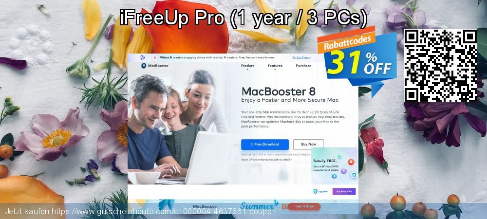 iFreeUp Pro - 1 year / 3 PCs  unglaublich Preisnachlass Bildschirmfoto