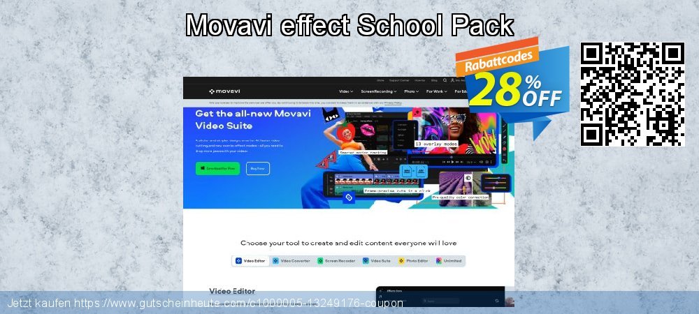 Movavi effect School Pack wunderbar Förderung Bildschirmfoto