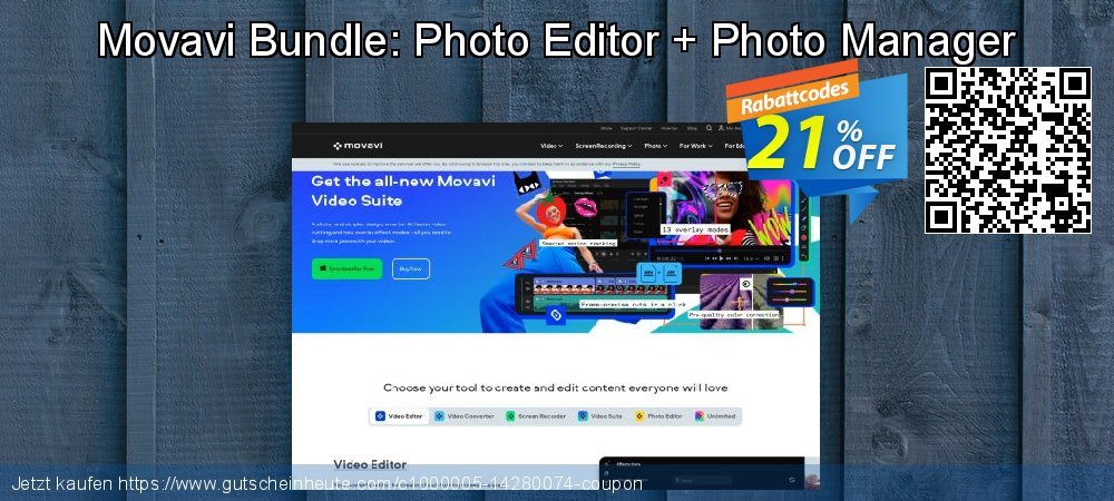 Movavi Bundle: Photo Editor + Photo Manager ausschließenden Beförderung Bildschirmfoto