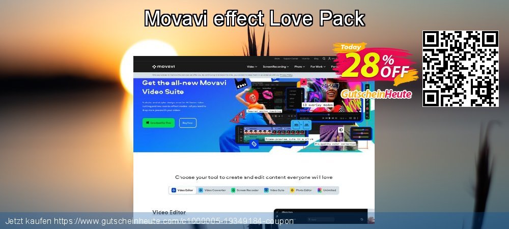 Movavi effect Love Pack umwerfende Förderung Bildschirmfoto
