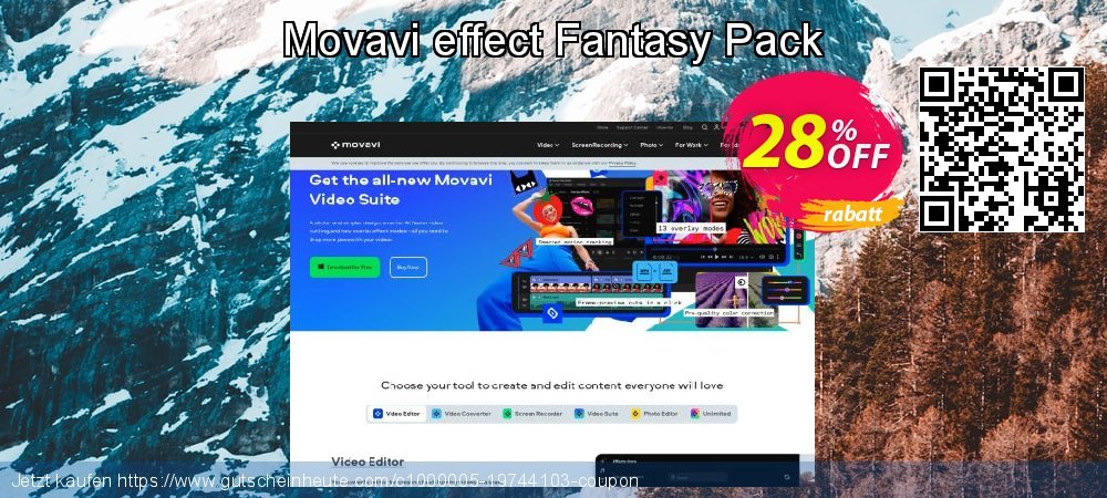 Movavi effect Fantasy Pack ausschließenden Diskont Bildschirmfoto
