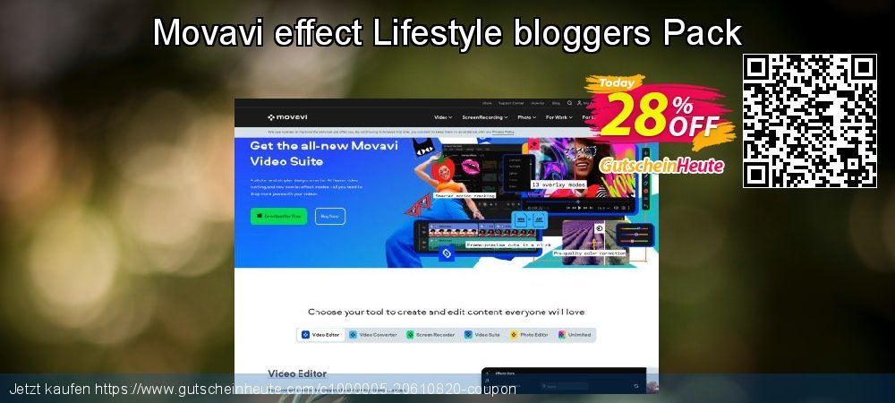 Movavi effect Lifestyle bloggers Pack faszinierende Preisreduzierung Bildschirmfoto