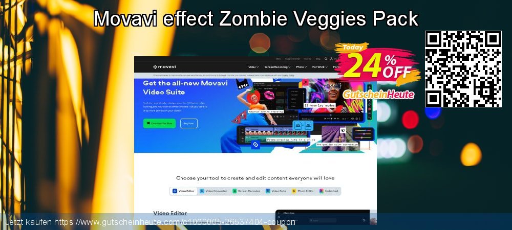 Movavi effect Zombie Veggies Pack geniale Nachlass Bildschirmfoto
