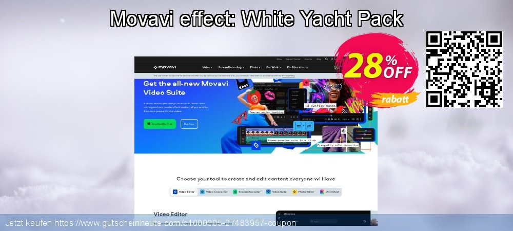 Movavi effect: White Yacht Pack umwerfenden Beförderung Bildschirmfoto