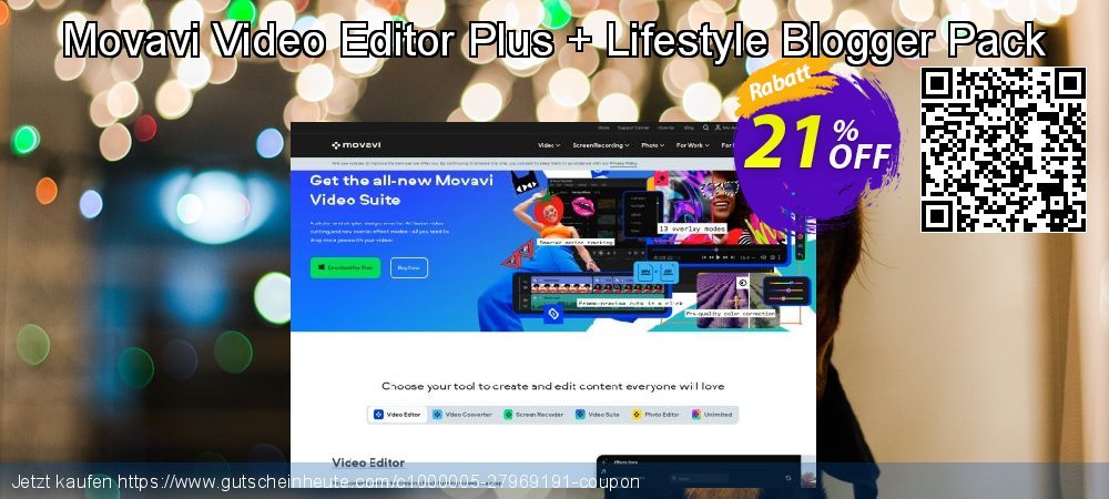 Movavi Video Editor Plus + Lifestyle Blogger Pack überraschend Ermäßigungen Bildschirmfoto