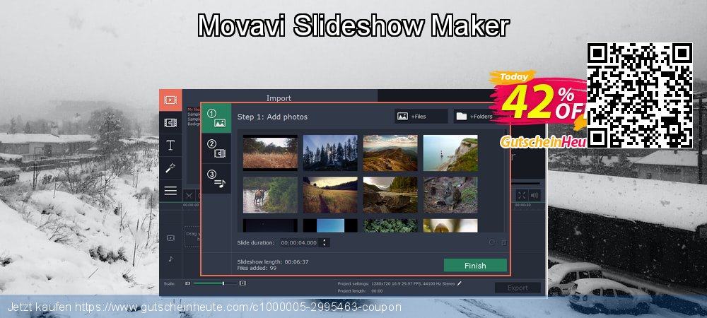 Movavi Slideshow Maker faszinierende Preisnachlässe Bildschirmfoto