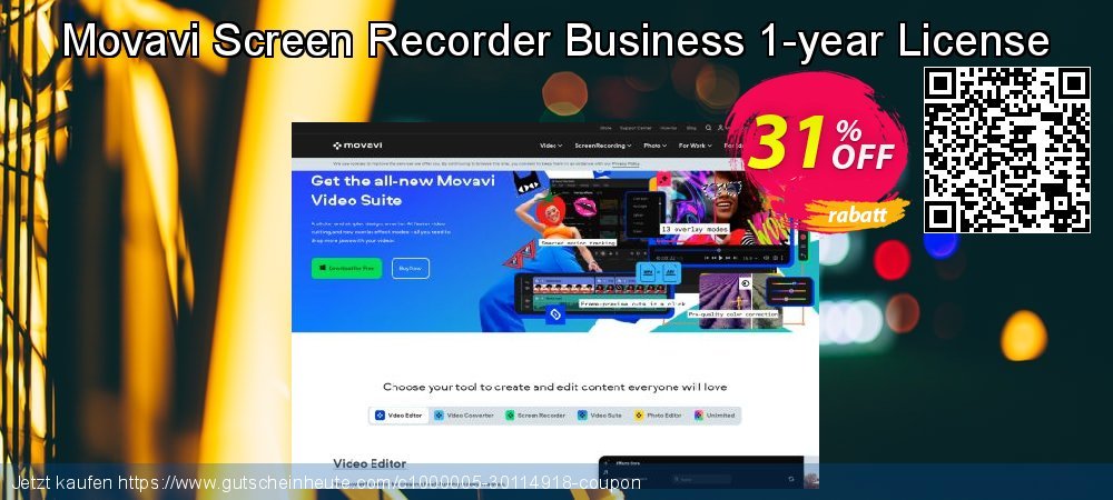 Movavi Screen Recorder Business 1-year License überraschend Nachlass Bildschirmfoto