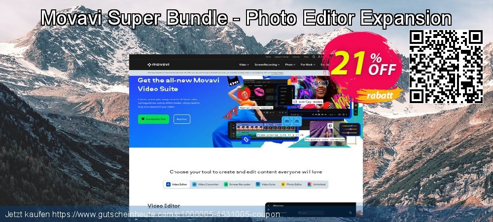 Movavi Super Bundle - Photo Editor Expansion Sonderangebote Verkaufsförderung Bildschirmfoto