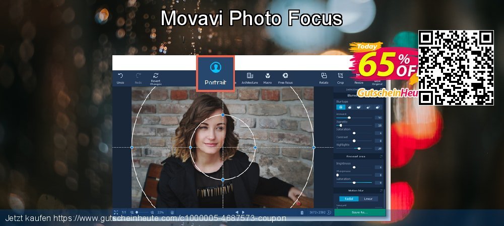 Movavi Photo Focus spitze Ermäßigungen Bildschirmfoto