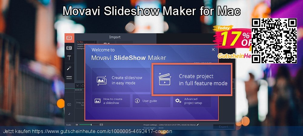 Movavi Slideshow Maker for Mac erstaunlich Rabatt Bildschirmfoto