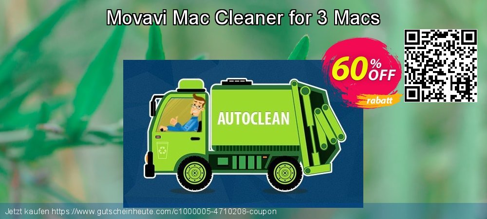 Movavi Mac Cleaner for 3 Macs ausschließenden Verkaufsförderung Bildschirmfoto