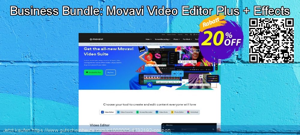 Business Bundle: Movavi Video Editor Plus + Effects fantastisch Preisreduzierung Bildschirmfoto