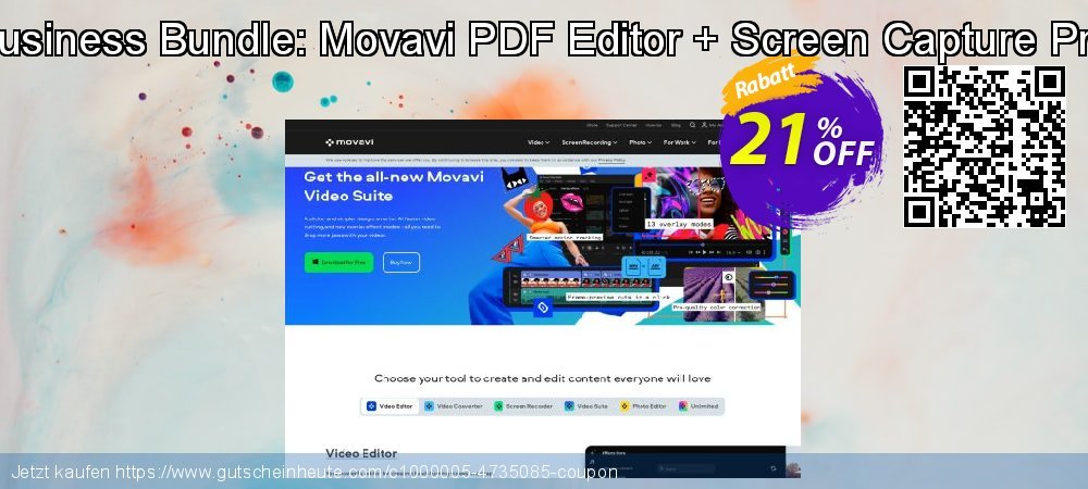 Business Bundle: Movavi PDF Editor + Screen Capture Pro verwunderlich Beförderung Bildschirmfoto