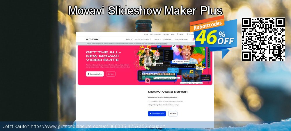 Movavi Slideshow Maker Plus faszinierende Promotionsangebot Bildschirmfoto