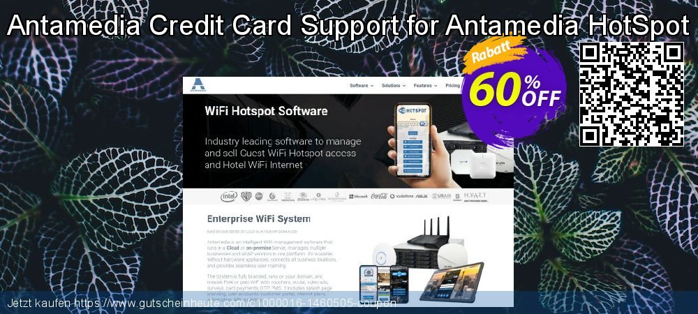 Antamedia Credit Card Support for Antamedia HotSpot ausschließlich Preisnachlass Bildschirmfoto