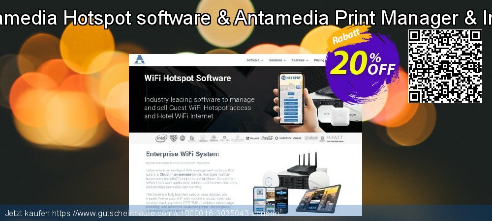 Special Bundle - Antamedia Hotspot software & Antamedia Print Manager & Internet Cafe software toll Außendienst-Promotions Bildschirmfoto