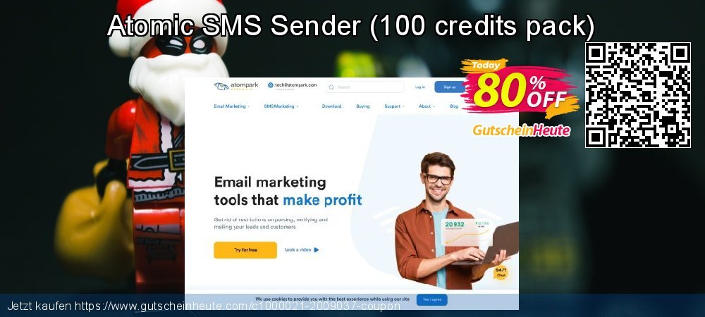 Atomic SMS Sender - 100 credits pack  aufregende Förderung Bildschirmfoto