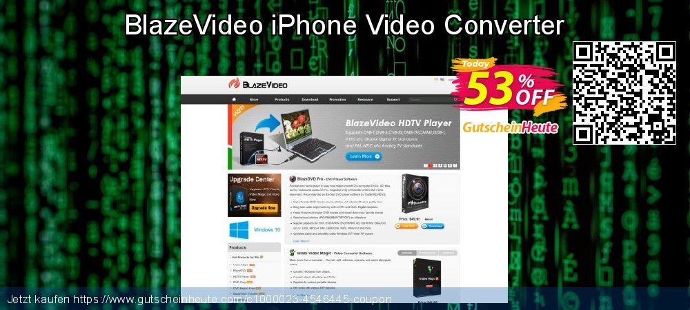 BlazeVideo iPhone Video Converter uneingeschränkt Preisreduzierung Bildschirmfoto