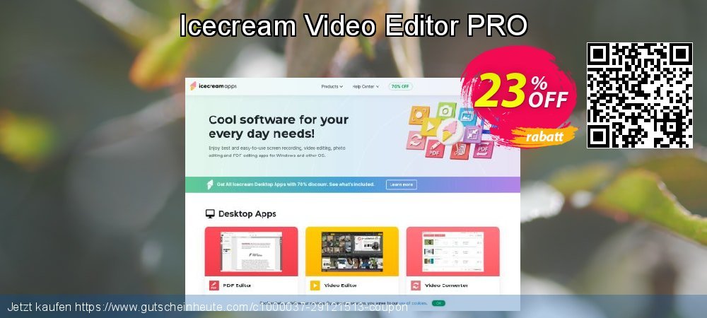 Icecream Video Editor PRO Exzellent Förderung Bildschirmfoto