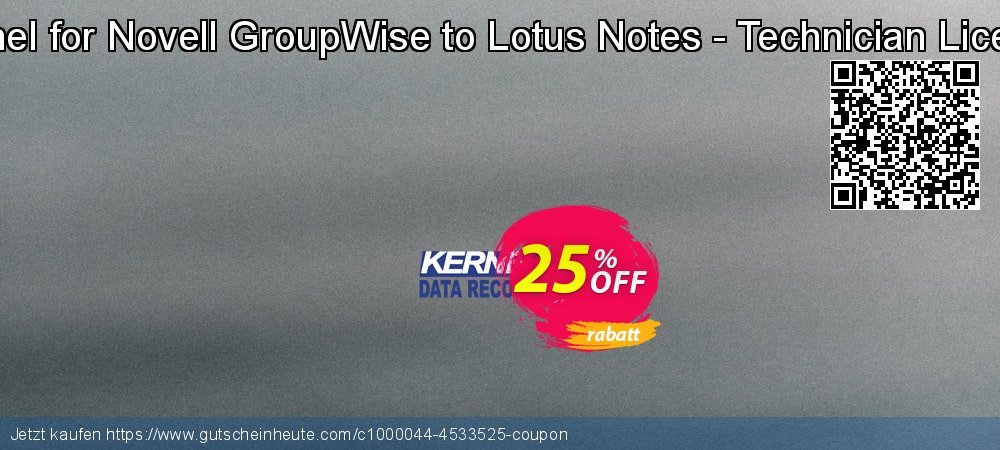 Kernel for Novell GroupWise to Lotus Notes - Technician License umwerfende Förderung Bildschirmfoto