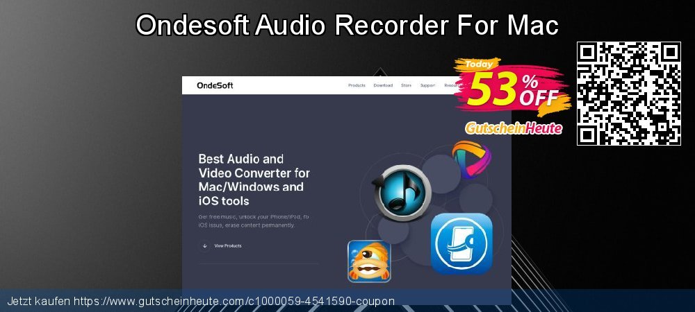 Ondesoft Audio Recorder For Mac Exzellent Preisreduzierung Bildschirmfoto