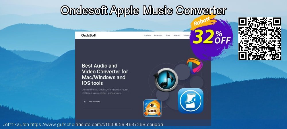 Ondesoft Apple Music Converter spitze Rabatt Bildschirmfoto