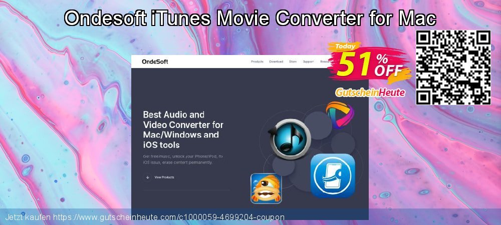 Ondesoft iTunes Movie Converter for Mac klasse Preisnachlässe Bildschirmfoto
