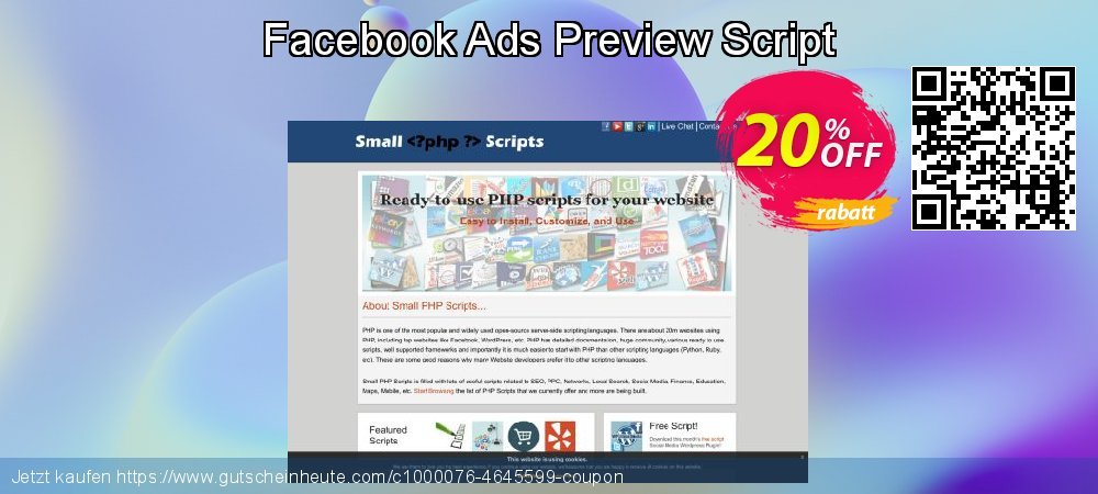 Facebook Ads Preview Script faszinierende Förderung Bildschirmfoto