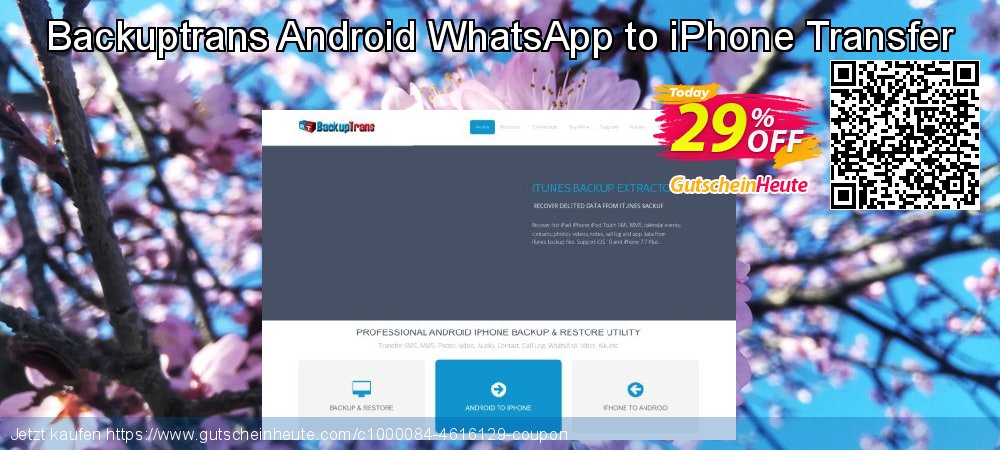 Backuptrans Android WhatsApp to iPhone Transfer unglaublich Außendienst-Promotions Bildschirmfoto