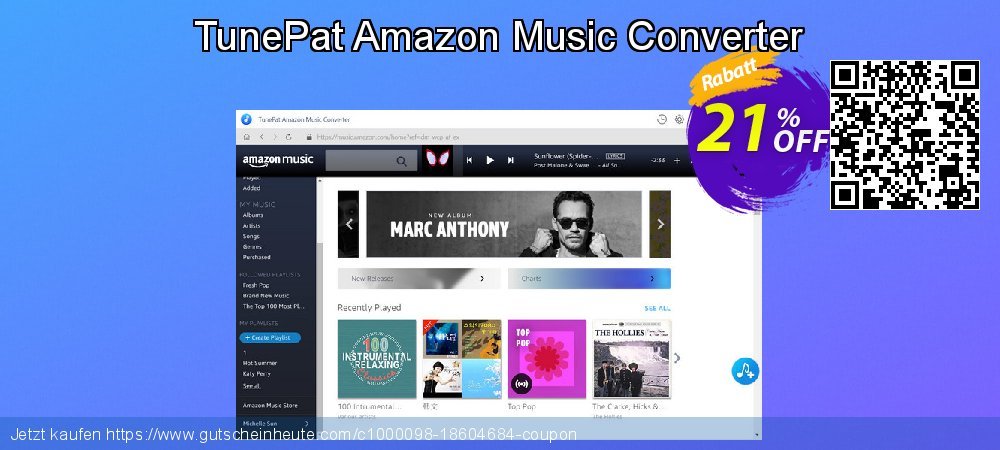 TunePat Amazon Music Converter toll Angebote Bildschirmfoto