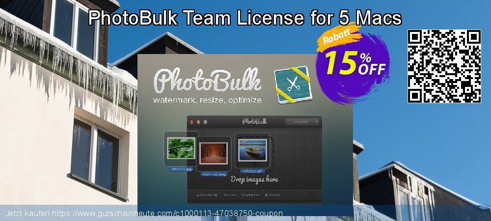 PhotoBulk Team License for 5 Macs wunderbar Ermäßigung Bildschirmfoto
