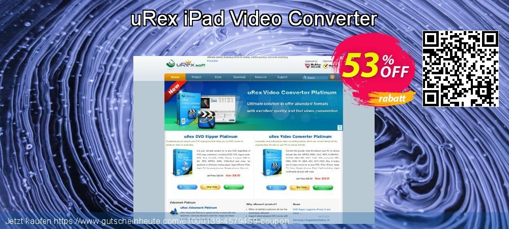 uRex iPad Video Converter geniale Förderung Bildschirmfoto