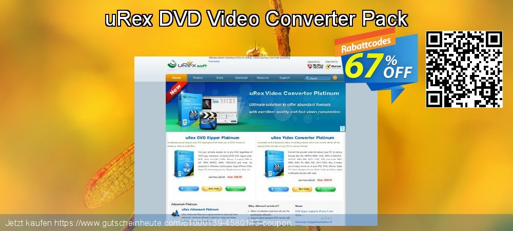 uRex DVD Video Converter Pack genial Ermäßigungen Bildschirmfoto