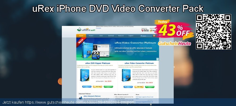 uRex iPhone DVD Video Converter Pack verwunderlich Nachlass Bildschirmfoto