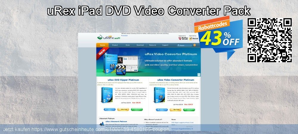 uRex iPad DVD Video Converter Pack toll Diskont Bildschirmfoto
