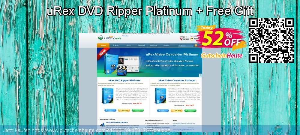 uRex DVD Ripper Platinum + Free Gift klasse Rabatt Bildschirmfoto