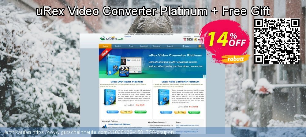 uRex Video Converter Platinum + Free Gift exklusiv Ermäßigungen Bildschirmfoto