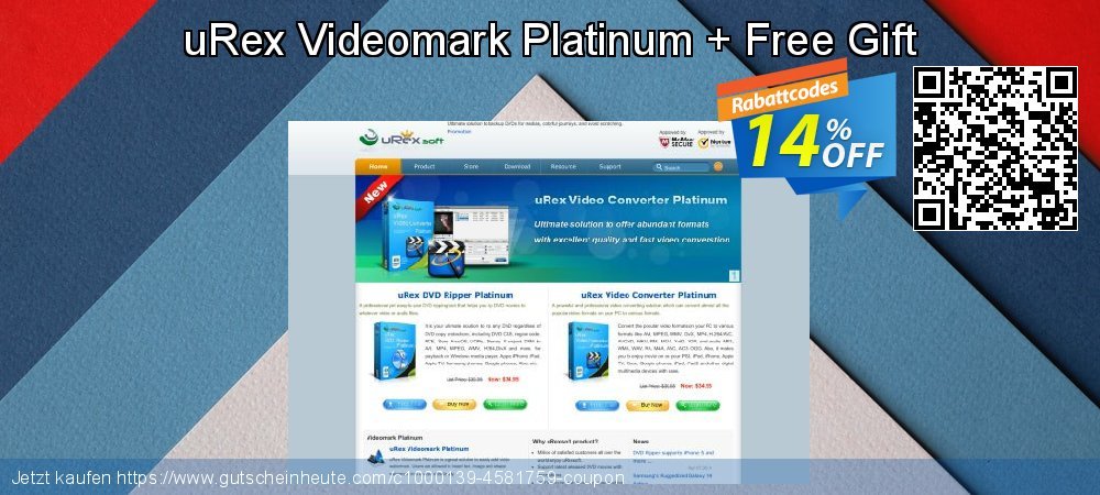 uRex Videomark Platinum + Free Gift uneingeschränkt Preisnachlässe Bildschirmfoto