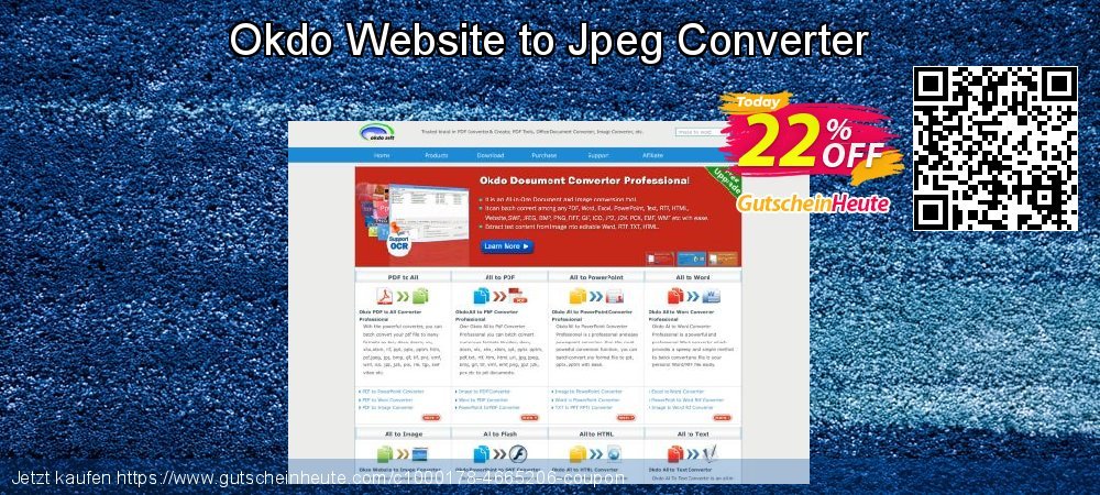 Okdo Website to Jpeg Converter uneingeschränkt Promotionsangebot Bildschirmfoto