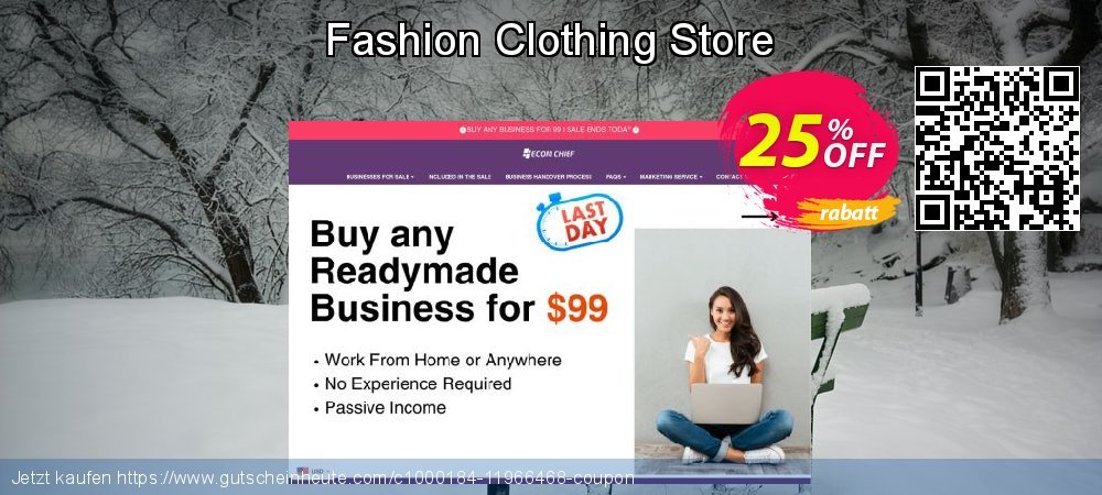 Fashion Clothing Store wundervoll Beförderung Bildschirmfoto