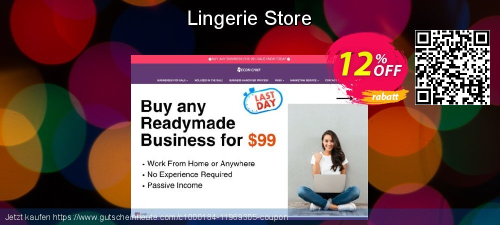 Lingerie Store exklusiv Preisnachlass Bildschirmfoto